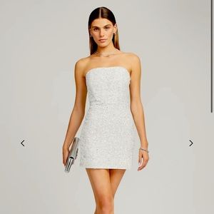Retrofete White Sequin Mini Dress
